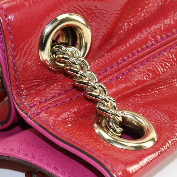 Gucci Patent Pink Soho Fringe Tassel Chain Tote 2way Fuchsia 1GK0104K - Picture 7 of 12